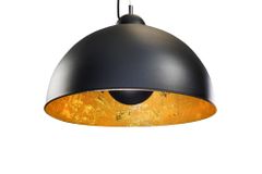 Industrial Design Hängelampe STUDIO 55cm schwarz Blattgold-Optik Hängeleuchte