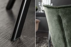 Drehbarer Stuhl THE DUTCH COMFORT dunkelgrün Samt mit Armlehnen Modern Design