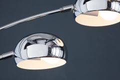 Design Bogenlampe FIVE LIGHTS 205cm chrom Stehlampe mit schwarzem Marmorfuß