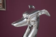 Elegante Windhund Skulptur GREYHOUND 70cm Aluminium Design Figur