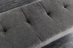 Design Sitzbank BOUTIQUE 100cm dunkelgrau Cord schwarze Metallbeine
