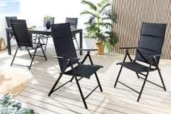 Outdoor Gartenstuhl COMFORT LINE anthrazit zusammenklappbar wetterfest Hochlehner