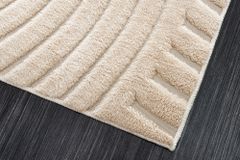 3D strukturierter Kurzflor Teppich ART DECO 230x160cm beige Hoch-Tief-Effekt