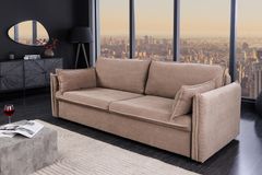 XXL Sofa mit Schlaffunktion APARTMENT  taupe Cord inkl. Bettkasten und Kissen