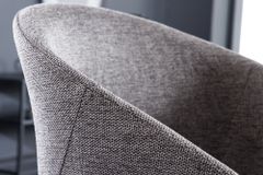 Design Stuhl NORDIC STAR grau Strukturstoff Massivholz mit Armlehne gepolstert