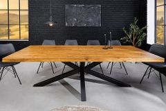 Massivholz Esstisch GALAXIE 200cm vintage braun Pinie recycelt Industrial Design