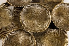 Handgefertigte XXL Deko Schale ABSTRACT LEAF 45cm gold Metall Aluminium Schmuckablage