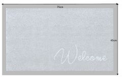 Strapazierfähige Fußmatte CLEAN WELCOME 75x45cm blau grau Fußabtreter Modern Design