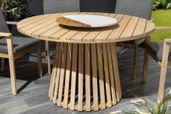 Runder Gartentisch KOPENHAGEN 120cm natur Akazie Massivholz In- und Outdoor wetterfest