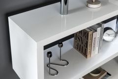 Design Regal SNAKE 165cm weiß Bücherregal Hochglanz mit fünf Böden