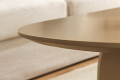 Design Couchtisch ORBIT 120cm greige organische Form