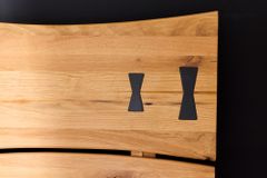Massivholz Doppelbett AMAZONAS 180x200cm natur Wildeiche Baumkante