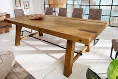 Massiver Esstisch FINCA 240cm vintage braun recyceltes Pinienholz Industrial Design