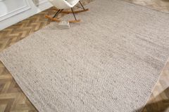 Design Teppich WOOL XXL 350x240cm silbergrau aus Wolle
