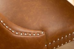 Chesterfield Stuhl CASTLE braun Kunstleder schwarz Massivholz mit Komfortgriff