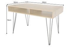 Industrial Schreibtisch STUDIO 110cm natur Eiche Laptoptisch Hairpin Legs Stauraum