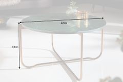 Runder Couchtisch NOBLE 65cm grün Marmor abnehmbare Tischplatte klappbar gold Metall