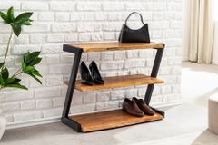 Massives Schuhregal MAMMUT 75cm braun honey finish Akazienholz Regal