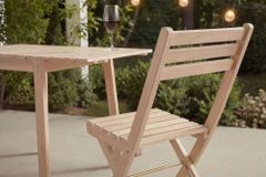 Outdoor Balkonstuhl BALI natur hell Akazienholz klappbar wetterfest Gartenstuhl