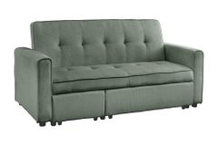 Ausziehbares Schlafsofa SMART 180cm grün Cord 2-Sitzer Couch mit Nosagfederung