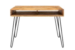 Massiver Schreibtisch SCORPION 100cm natur Mangoholz Hairpin Legs