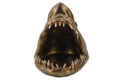 Deko-Figur SHARK HEAD 25cm bronze mit Ablagefach handmade