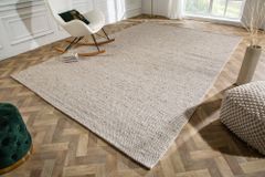 Design Teppich WOOL XXL 350x240cm silbergrau aus Wolle