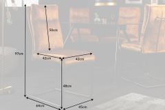 Moderner Freischwinger Stuhl COMFORT senfgelb Samt mit Komfortgriff