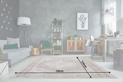 Orientalischer Baumwoll-Teppich PURE UNIQUE 240x160cm hellgrau geometrische Muster
