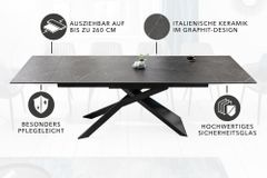 Ausziehbarer Esstisch EUPHORIA 180-220-260cm Graphit Keramik made in Italy