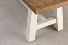 Massive Sitzbank HAMPTONS 200cm hellbraun creme Pinienholz
