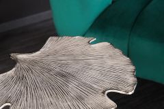 Dekorativer Beistelltisch GINKGO LEAF 55cm silber handmade Metall