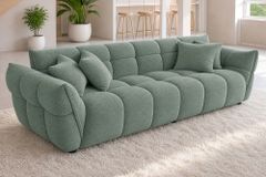 XXL Sofa CLOUD 260cm salbei Bouclé Bigsofa Federkern inkl. Kissen