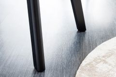 Design Stuhl NORDIC STAR grün Strukturstoff Massivholz schwarz mit Armlehne gepolstert