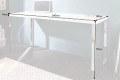 Moderner Schreibtisch WHITE DESK 160cm weiß Hochglanz Bürotisch