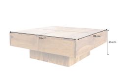 Design Massivholz Couchtisch BOLT 70cm braun Sheesham stone finish Handarbeit