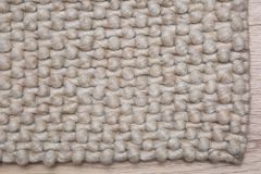 Handgearbeiteter Teppich WOOL 240x160cm beige aus Wolle
