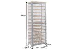 Design Weinschrank BODEGA 185cm natur schwarz Tannenholz Metall Flaschenregal