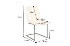 Freischwinger Stuhl MIAMI beige Cord matt schwarz Metallgestell