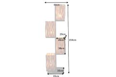 Handgefertigte Stehlampe EUPHORIA 154cm Longan-Holz mit vier Schirmen