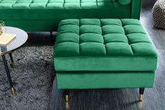 Design Hocker COZY VELVET 80cm smaragdgrün Samt goldene Füße
