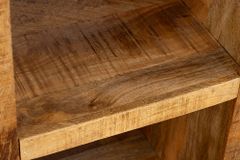Massives Regal IRON CRAFT 200cm natur Mangoholz Bücherregal 25 Fächer
