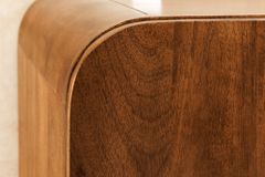 Quadratisches Lowboard BRASIL 75cm braun Mango Massivholz zwei Fächer Schrank