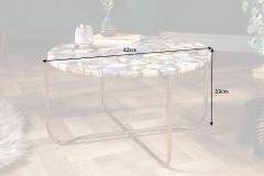 Runder Couchtisch NOBLE 65cm Edelstein Achat abnehmbare Tischplatte goldenes Metallgestell