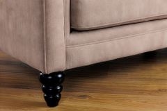 Schlafsofa MAISON BELLE AFFAIRE 220cm greige Vogue Seiden Samtstoff 3-Sitzer