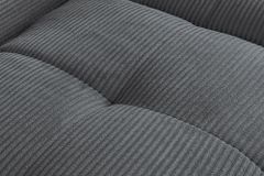Modernes Ecksofa ZERO GRAVITY 240cm dunkelgrau Cord 3-Sitzer Couch L-Form