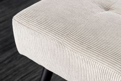 Design Sitzbank BOUTIQUE 100cm beige Cord schwarze Metallbeine Polsterbank