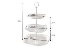 Moderne Etagere ORIENT 45cm silber Hammerschlag-Design mit drei Etagen