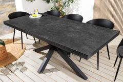 In- und Outdoor Esstisch GALAXIE 180cm anthrazit Keramik Aluminium Gartentisch