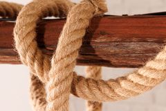 Maritime Hängeleuchte SEVEN SEAS 110cm Massivholz Seil Deckenlampe 5 Leuchten